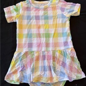 Gigi and Max Easter plaid twirl bodysuit EUC